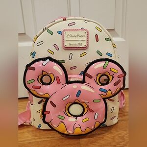 NWT LOUNGEFLY Disney Eats Donut Collection Backpack Mickey Minnie Sprinkles Bag